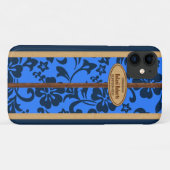 Mokuleia Hawaiian Faux Wood Monogram Surfboard Case-Mate iPhone Case (Achterkant (horizontaal))