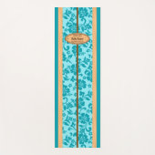 Mokuleia Hawaiian Hibiscus Monogram Surfboard Yogamat (Voorkant)
