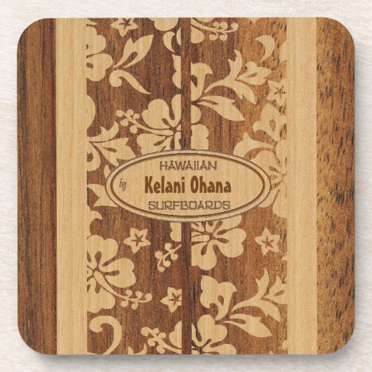 Mokuleia Surfboard  Tiki Bar Onderzetters (Voorkant)