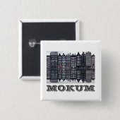 Mokum (Amsterdam) Vierkante Button 5,1 Cm (Voorkant /achterkant)