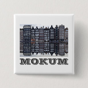 Mokum (Amsterdam) Vierkante Button 5,1 Cm