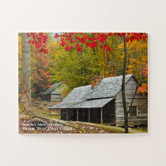 Moky Mountains Noah "Bud" Ogle Cabin GSMNP Foto Legpuzzel (Horizontaal)