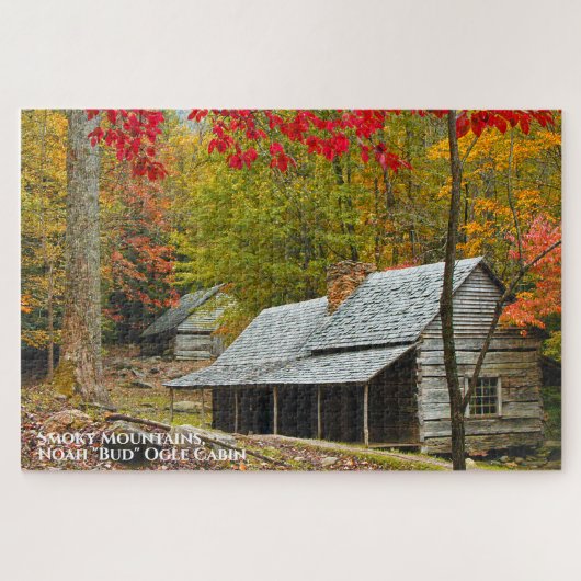 Moky Mountains Noah "Bud" Ogle Cabin GSMNP Foto Legpuzzel (Horizontaal)