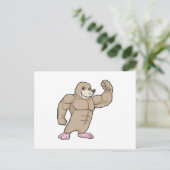 Mol als bodybuilder met grote spieren briefkaart (Staand voorkant)