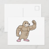 Mol als bodybuilder met grote spieren briefkaart (Voorkant / Achterkant)