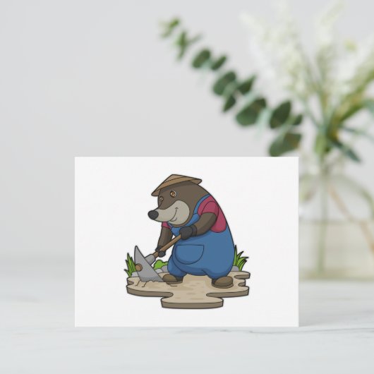 Mol als boer briefkaart (Staand voorkant)