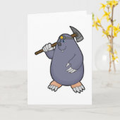 Mol als boer met houweel & schijnwerper kaart (Gele Bloem)