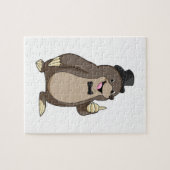 Mol als bruidegom met das legpuzzel (Horizontaal)