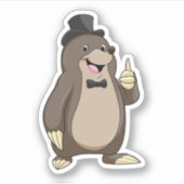 Mol als bruidegom met das sticker (Voorkant)