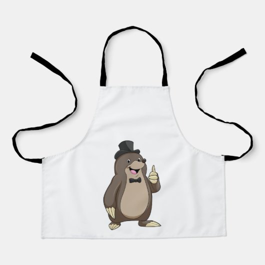 Mol als bruidegom met stropdas schort (Voorkant)