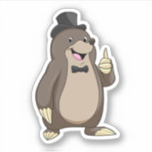 Mol als bruidegom met stropdas sticker (Voorkant)