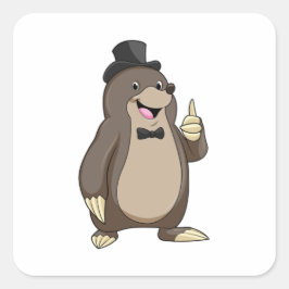 Mol als bruidegom met stropdas vierkante sticker