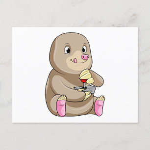 Mol als gamer met joystick briefkaart