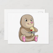 Mol als gamer met joystick briefkaart (Voorkant / Achterkant)