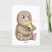 Mol als gamer met joystick kaart (Achterkant)