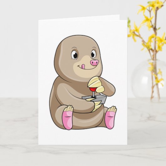 Mol als gamer met joystick kaart (Gele Bloem)