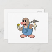 Mol als mijnwerker met goud briefkaart (Voorkant / Achterkant)