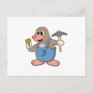 Mol als mijnwerker met goud briefkaart