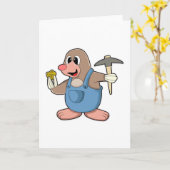 Mol als mijnwerker met goud kaart (Gele Bloem)
