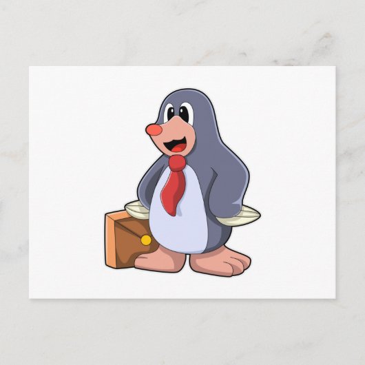 Mol als ondernemer met tas briefkaart (Voorkant)