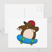 Mol als schaatser met skateboard & helm briefkaart (Voorkant / Achterkant)