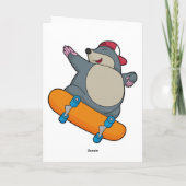 Mol als schaatser met skateboard kaart (Achterkant)