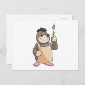 Mol als schilder met verfkwast briefkaart (Voorkant / Achterkant)