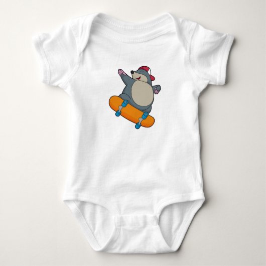 Mol als skater met skateboard romper (Voorkant)