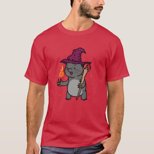 Mol als tovenaar dier heuvel grappig t-shirt (Voorkant)