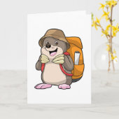 Mol als wandelaar met bagage kaart (Gele Bloem)