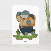 Mol als wandelaar met rugzak kaart (Achterkant)