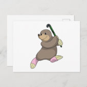 Mol bij hockey met hockeystick briefkaart (Voorkant / Achterkant)
