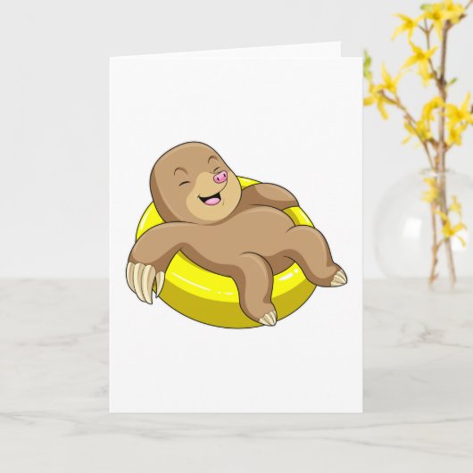 Mol bij zwemmen met reddingsboei kaart (Gele Bloem)