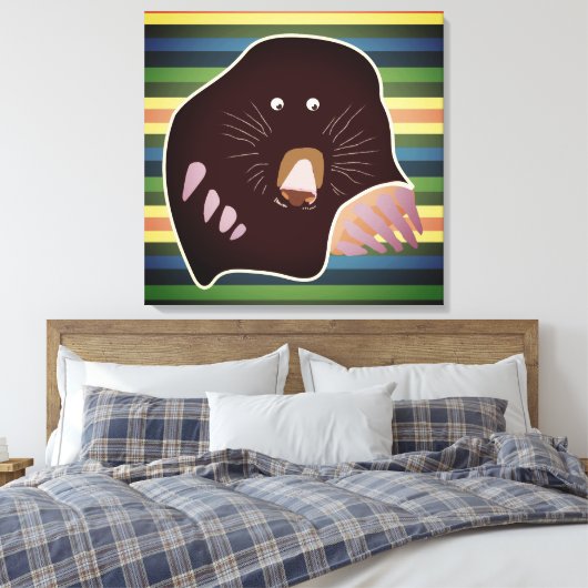 Mol en Stripes Verpakt Canvas (Insitu (Slaapkamer))