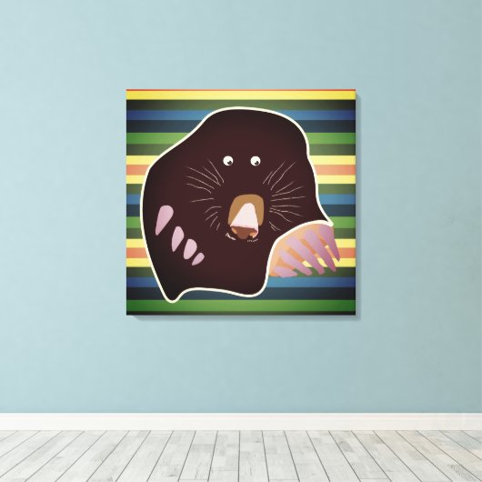 Mol en Stripes Verpakt Canvas (Insitu (Houten vloer))