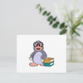 Mol met Bril & Boeken Briefkaart (Staand voorkant)