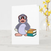 Mol met Bril en Boeken Kaart (Gele Bloem)