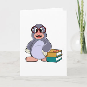 Mol met Bril en Boeken Kaart