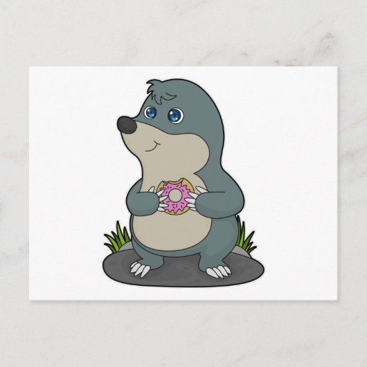 Mol met donut briefkaart (Voorkant)