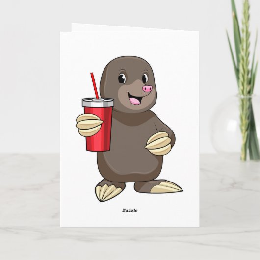 Mol met koffiebeker kaart (Achterkant)