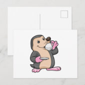 Mol met kopje koffie en schoteltje briefkaart (Voorkant / Achterkant)