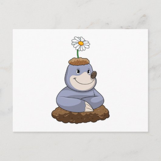 Mol met madeliefje briefkaart (Voorkant)