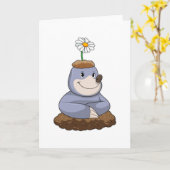 Mol met madeliefje kaart (Gele Bloem)