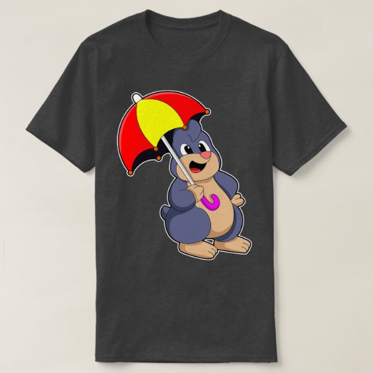Mol met paraplu 2 t-shirt (Design voorkant)