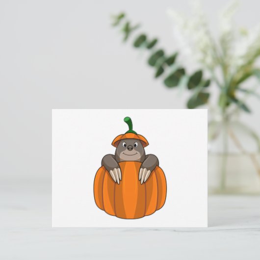 Mol met Pompoen Briefkaart (Staand voorkant)