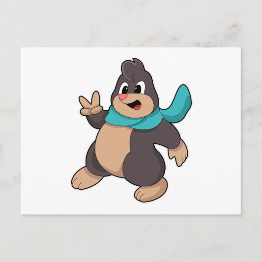 Mol met sjaal briefkaart (Voorkant)