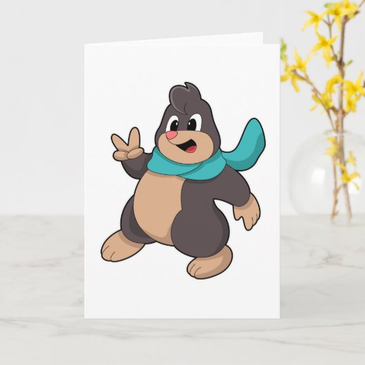 Mol met Sjaal Kaart (Gele Bloem)