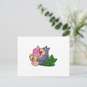 Mol met wafelijs briefkaart (Staand voorkant)