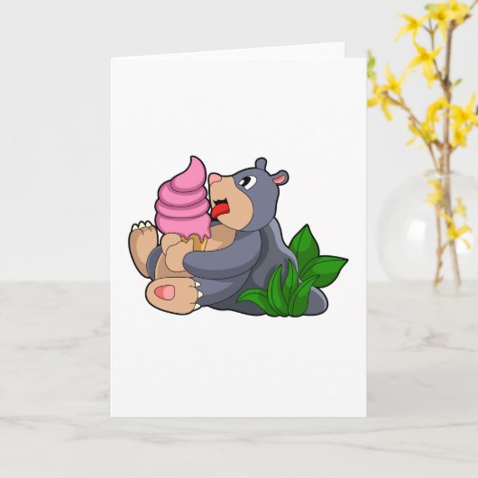 Mol met Waffel ijs Kaart (Gele Bloem)