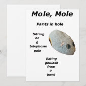 Mol, Mole Poster Feestdagenkaart (Voorkant / Achterkant)